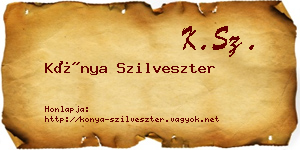 Kónya Szilveszter névjegykártya